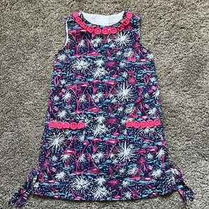 LILLY PULITZER SIZE 8 GIRLS SHIFT DRESS Fourth of July print. EUC